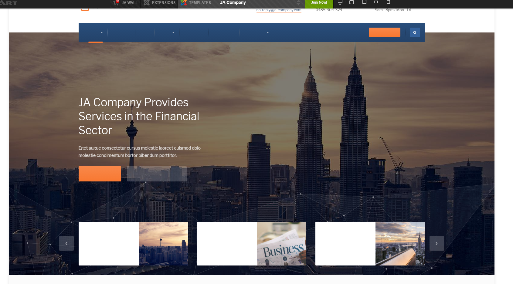 Template company. Ja Purity II Joomla 3. Joomart. The Company [v 5.0].