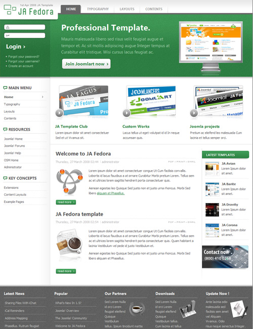 JA Fedora - Joomla Business Edition | JoomlArt